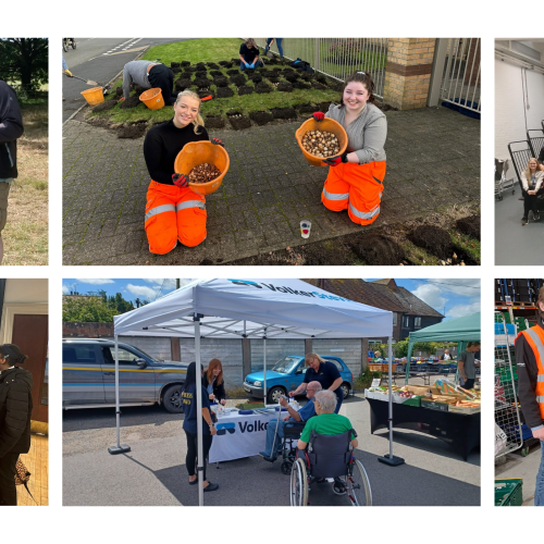 Collage of social value pictures.