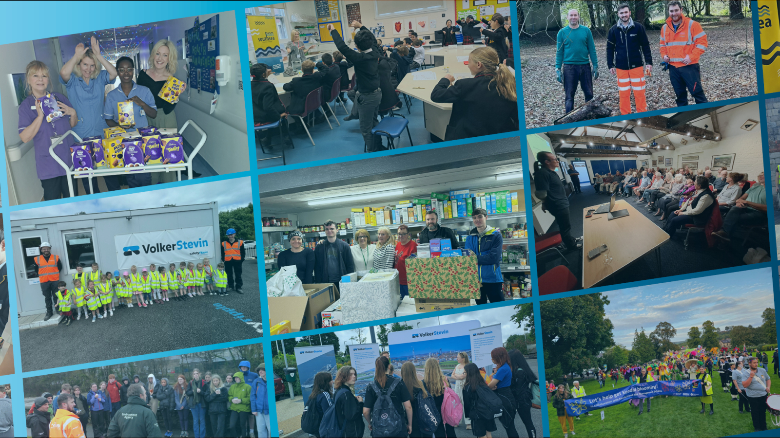 Collage of images of social value activity at VolkerStevin.