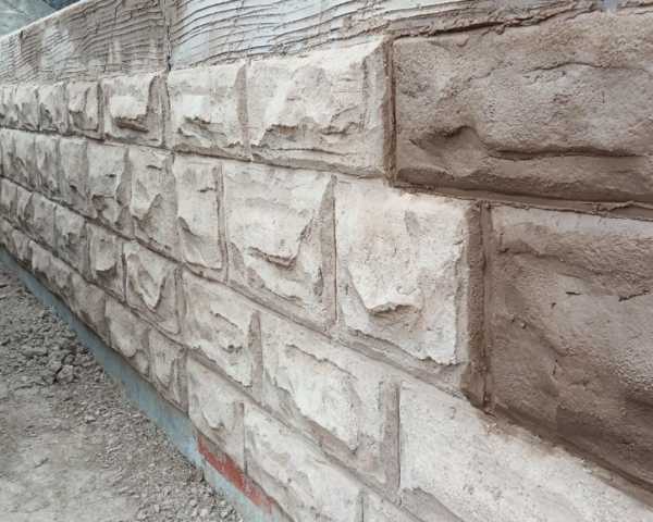 Concrete wall at the Preston Flood Risk Management Scheme.