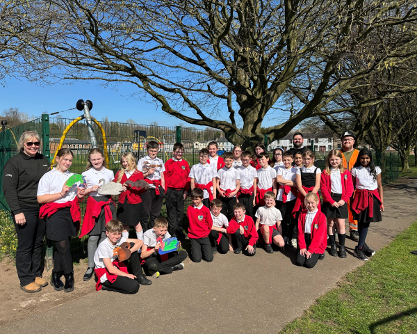 Group photo of school children from Appleby Primary School