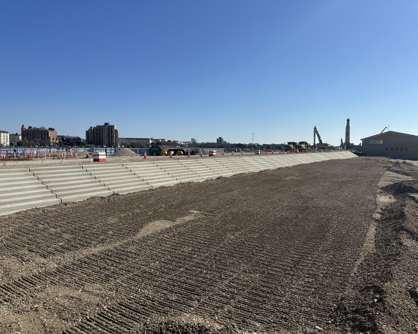 stepped concrete steps from a beach