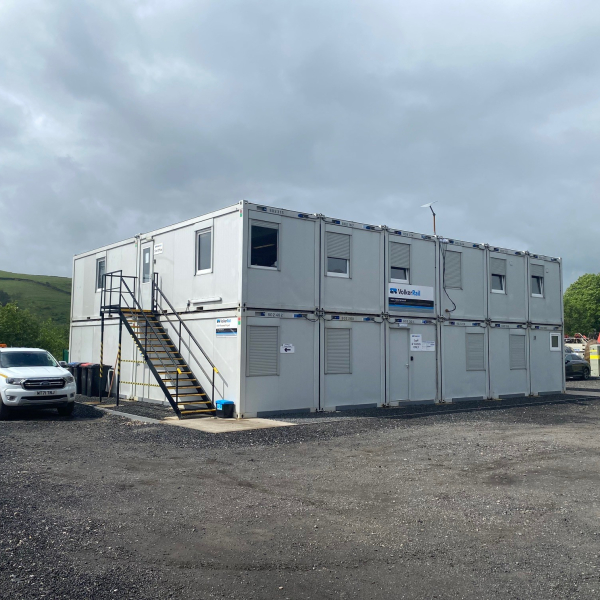 Two storey accommodation units with outside staircase