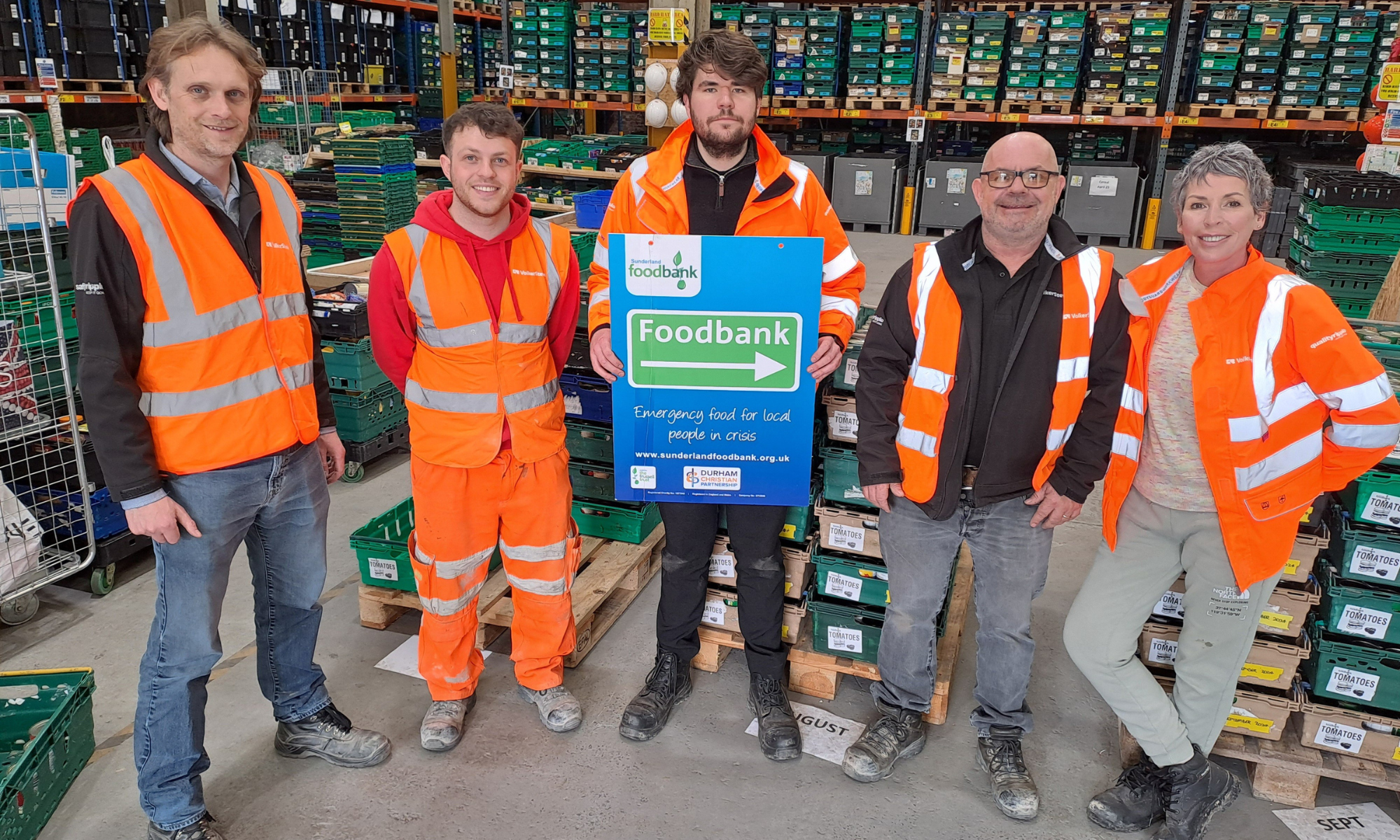 Wear bridge team volunteering at the Sunderland foodbank