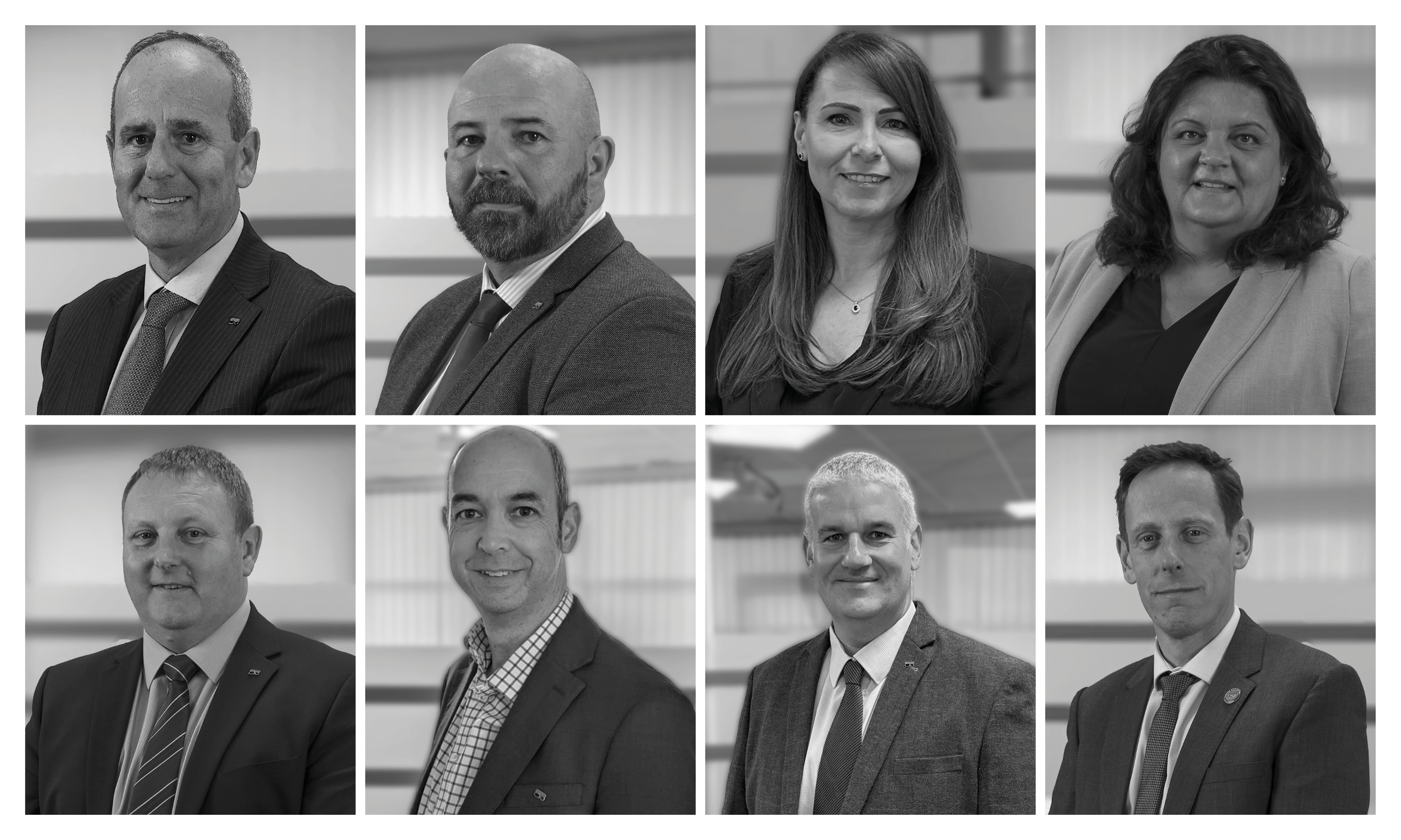 Black and white collage of VolkerStevin's senior leaders