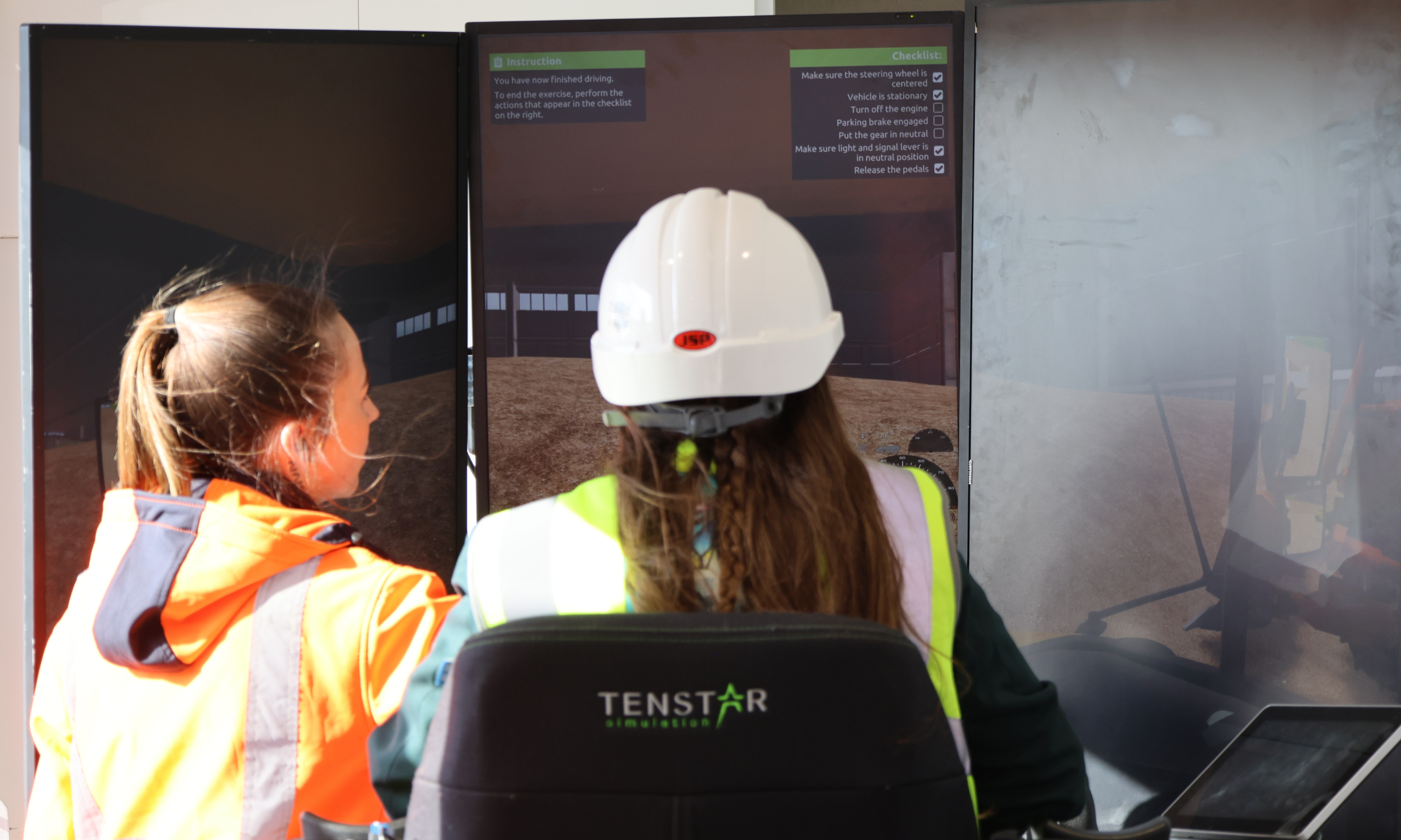 Back profile of a girl on a computer. 